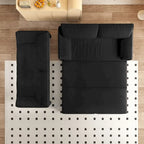Canapé-lit convertible 3 en 1 avec rangement latéral, canapé-lit escamotable Queen de 168 cm, lit causeuse en velours