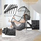 Chaise suspendue en forme d'œuf sans support | Rotin | 158 kg | Intérieur et Extérieur