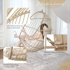 Chaise suspendue en forme d'œuf sans support | Rotin | 158 kg | Intérieur et Extérieur