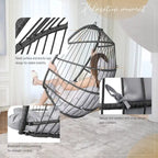 Chaise suspendue en forme d'œuf sans support | Rotin | 158 kg | Intérieur et Extérieur