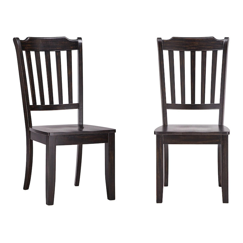 Chaises de salle à manger Ronda en bois à dossier à lattes (lot de 2)