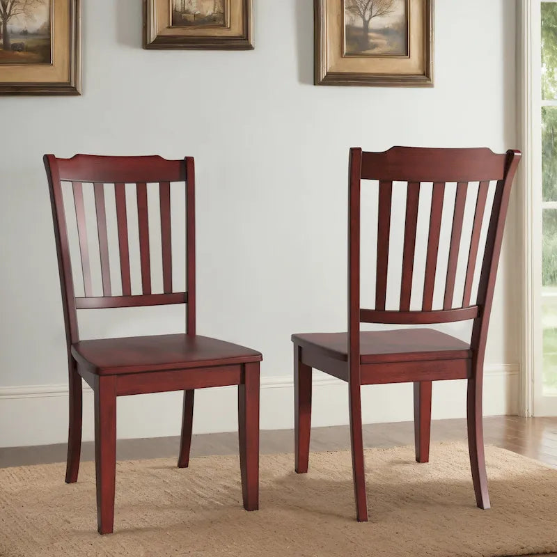 Chaises de salle à manger Ronda en bois à dossier à lattes (lot de 2)