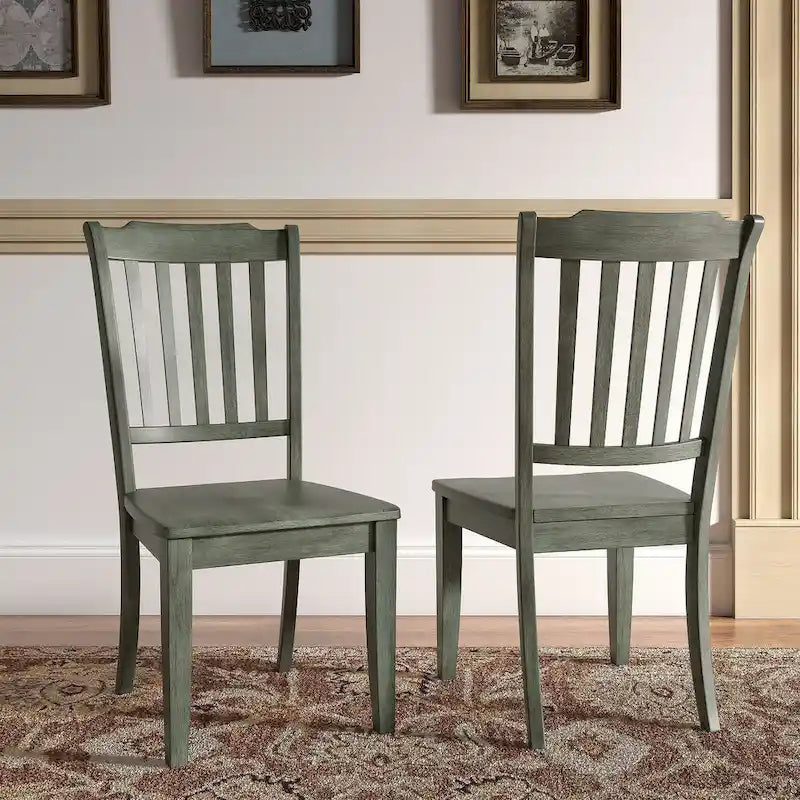 Chaises de salle à manger Ronda en bois à dossier à lattes (lot de 2)