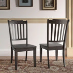 Chaises de salle à manger Ronda en bois à dossier à lattes (lot de 2)