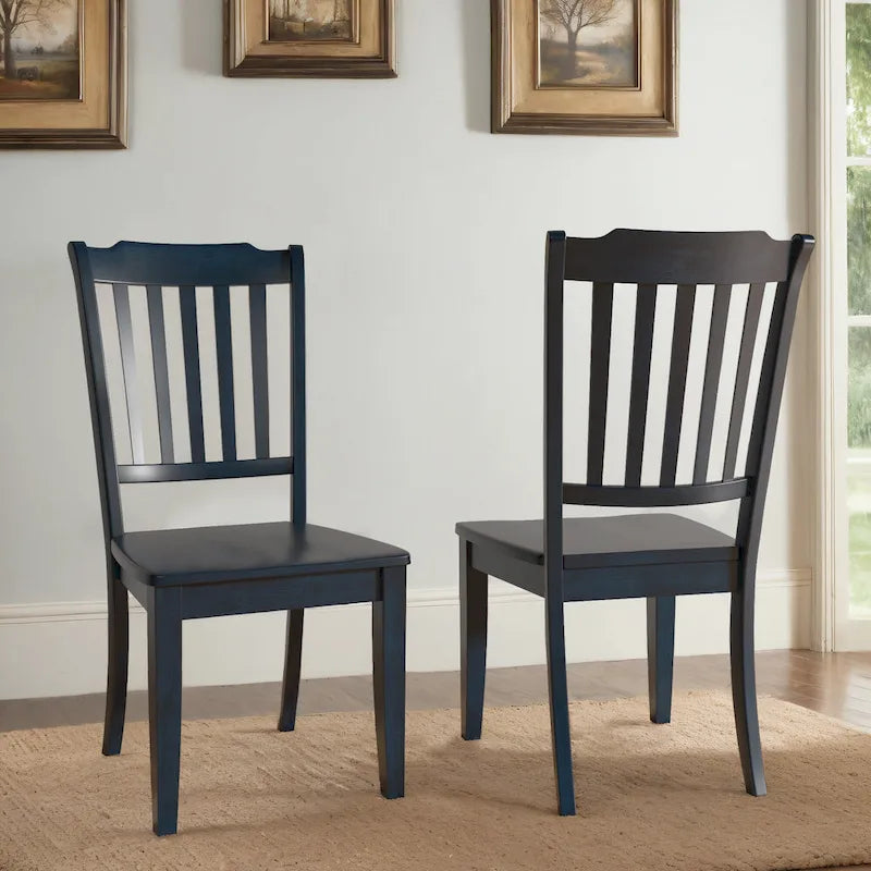 Chaises de salle à manger Ronda en bois à dossier à lattes (lot de 2)