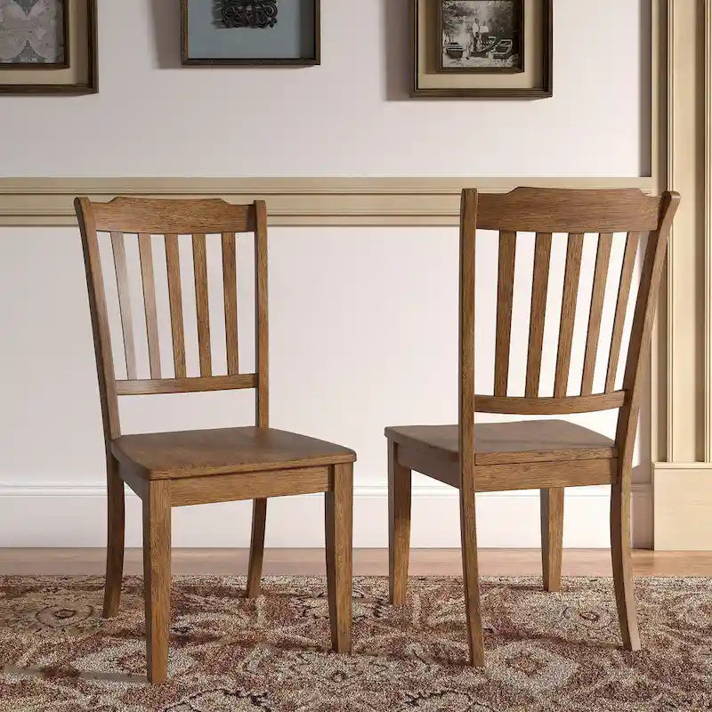 Chaises de salle à manger Ronda en bois à dossier à lattes (lot de 2)