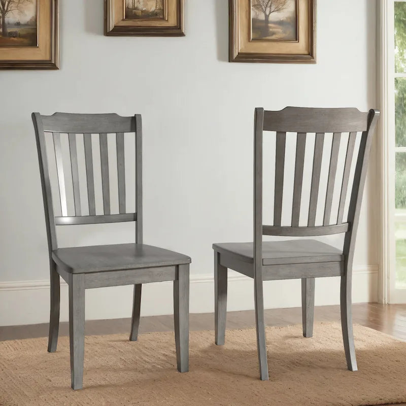 Chaises de salle à manger Ronda en bois à dossier à lattes (lot de 2)