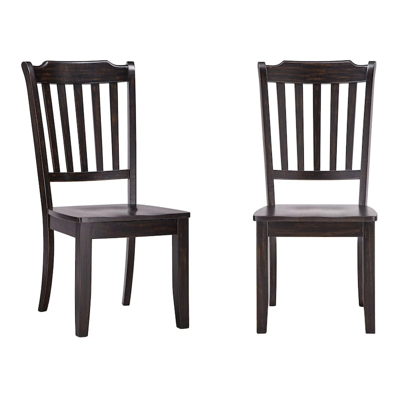 Chaises de salle à manger Ronda en bois à dossier à lattes (lot de 2)