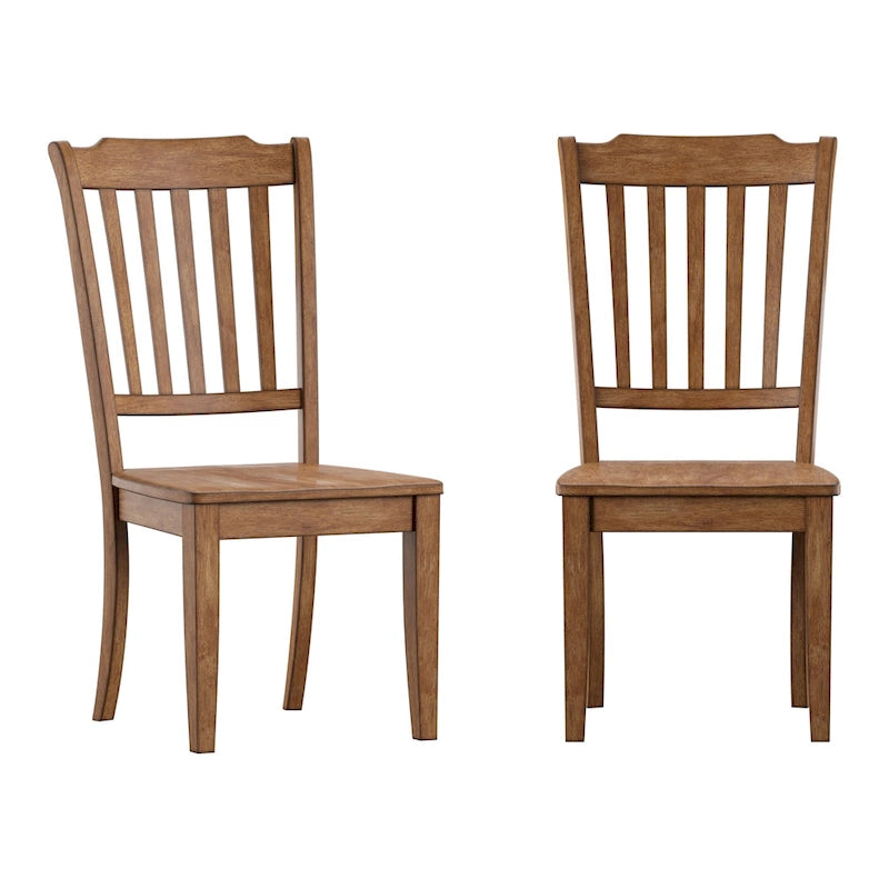 Chaises de salle à manger Ronda en bois à dossier à lattes (lot de 2)