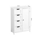 Meuble de rangement de salle de bain avec étagère réglable et tiroirs