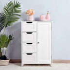 Meuble de rangement de salle de bain avec étagère réglable et tiroirs