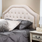 Tête de lit capitonnée réglable, grand lit/très grand lit – Gris / Gris clair / Beige / Beige clair