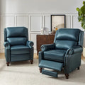 Fauteuil inclinable en cuir véritable multicolore de style Mid-Century avec garniture cloutée, lot de 2