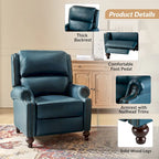 Fauteuil inclinable en cuir véritable multicolore de style Mid-Century avec garniture cloutée, lot de 2