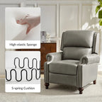 Fauteuil inclinable en cuir véritable multicolore de style Mid-Century avec garniture cloutée, lot de 2