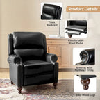 Fauteuil inclinable en cuir véritable multicolore de style Mid-Century avec garniture cloutée, lot de 2