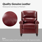 Fauteuil inclinable en cuir véritable multicolore de style Mid-Century avec garniture cloutée, lot de 2