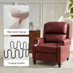 Fauteuil inclinable en cuir véritable multicolore de style Mid-Century avec garniture cloutée, lot de 2