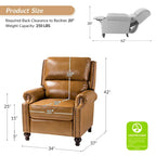 Fauteuil inclinable en cuir véritable multicolore de style Mid-Century avec garniture cloutée, lot de 2