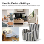 Fauteuil pivotant traditionnel à rayures jacobines bleues/bleues marines/noires/grises, lot de 2