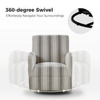 Fauteuil pivotant traditionnel à rayures jacobines bleues/bleues marines/noires/grises, lot de 2