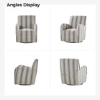 Fauteuil pivotant traditionnel à rayures jacobines bleues/bleues marines/noires/grises, lot de 2