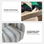 Fauteuil pivotant traditionnel à rayures jacobines bleues/bleues marines/noires/grises, lot de 2