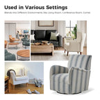 Fauteuil pivotant traditionnel à rayures jacobines bleues/bleues marines/noires/grises, lot de 2