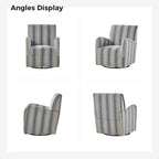 Fauteuil pivotant traditionnel à rayures jacobines bleues/bleues marines/noires/grises, lot de 2