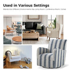 Fauteuil pivotant traditionnel à rayures jacobines bleues/bleues marines/noires/grises, lot de 2