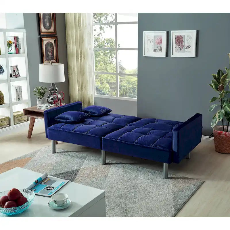 75.6 Joli canapé-lit convertible en velours Futon Causeuses