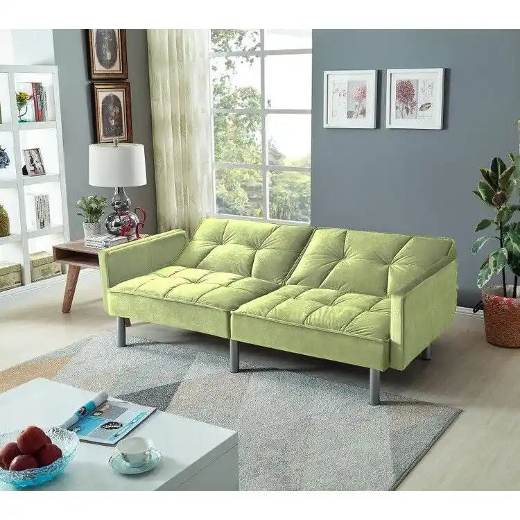 75.6 Joli canapé-lit convertible en velours Futon Causeuses
