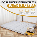 Matelas Futon de Sol Enroulable Gris/Noir – Standard et Épais, Jumeau/Double/Grand (Queen)