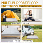 Matelas Futon de Sol Enroulable Gris/Noir – Standard et Épais, Jumeau/Double/Grand (Queen)
