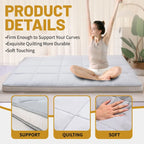Matelas Futon de Sol Enroulable Gris/Noir – Standard et Épais, Jumeau/Double/Grand (Queen)