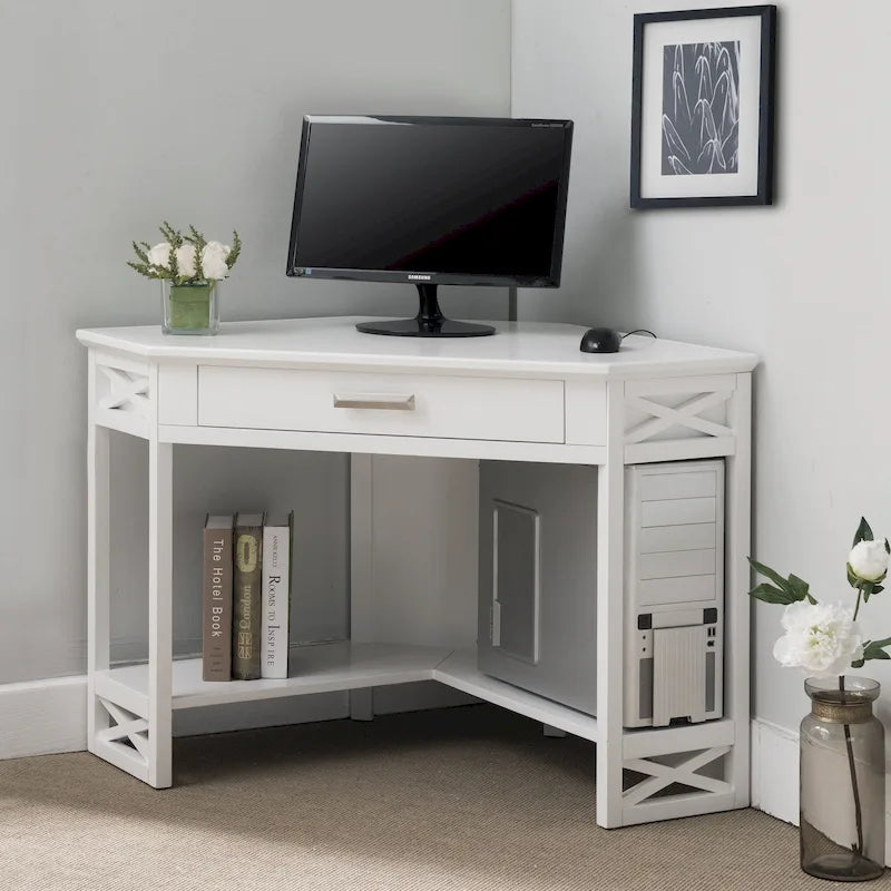 Bureau d'angle style Mission – 7 couleurs, 1 personne, bois massif