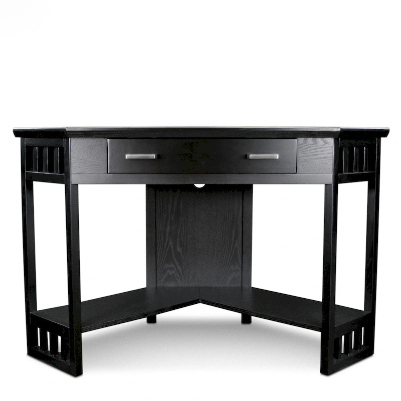 Bureau d'angle style Mission – 7 couleurs, 1 personne, bois massif