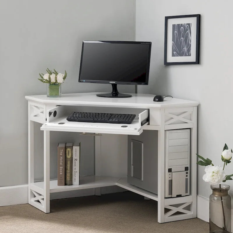 Bureau d'angle style Mission – 7 couleurs, 1 personne, bois massif