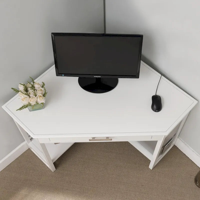 Bureau d'angle style Mission – 7 couleurs, 1 personne, bois massif