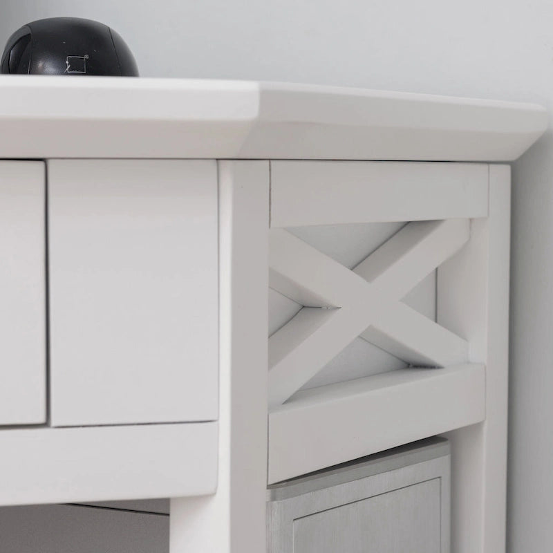 Bureau d'angle style Mission – 7 couleurs, 1 personne, bois massif