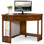 Bureau d'angle style Mission – 7 couleurs, 1 personne, bois massif