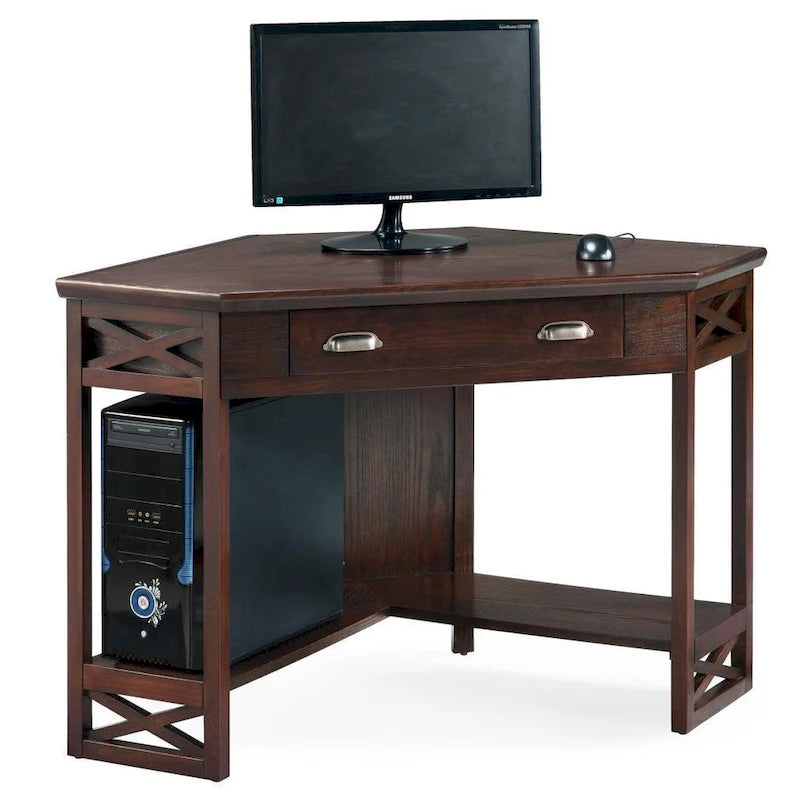 Bureau d'angle style Mission – 7 couleurs, 1 personne, bois massif
