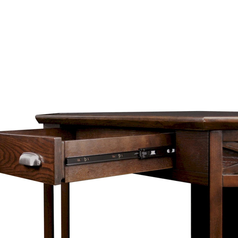 Bureau d'angle style Mission – 7 couleurs, 1 personne, bois massif