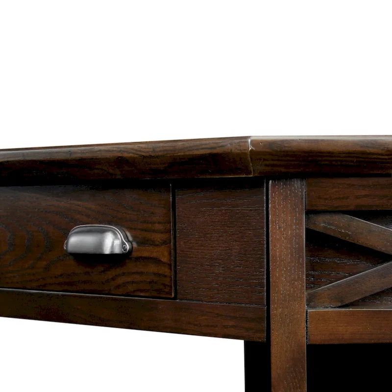 Bureau d'angle style Mission – 7 couleurs, 1 personne, bois massif