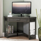 Bureau d'angle style Mission – 7 couleurs, 1 personne, bois massif
