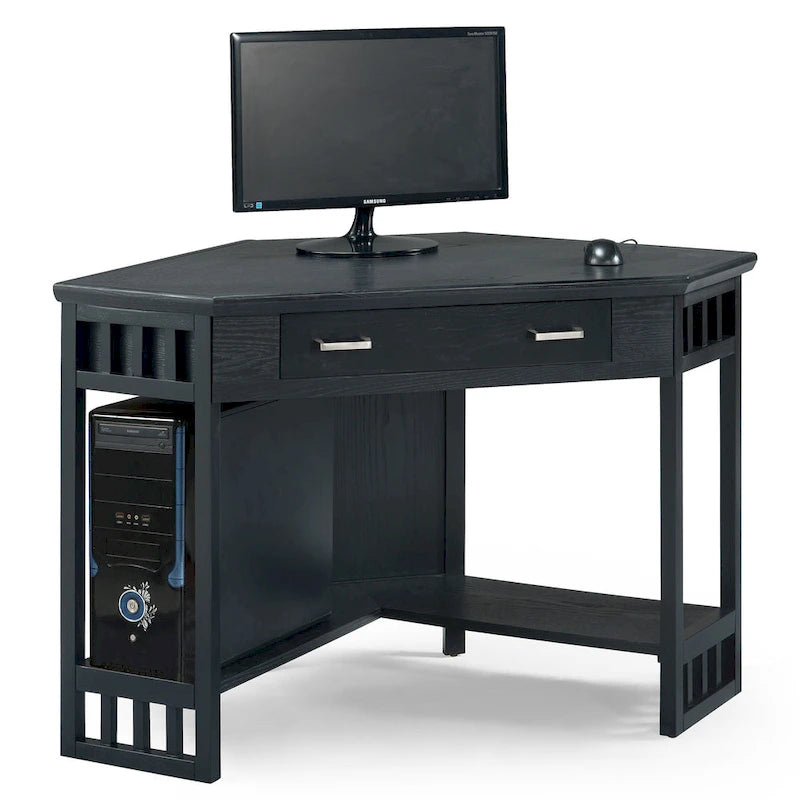 Bureau d'angle style Mission – 7 couleurs, 1 personne, bois massif