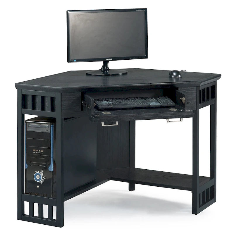 Bureau d'angle style Mission – 7 couleurs, 1 personne, bois massif
