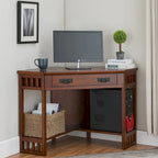 Bureau d'angle style Mission – 7 couleurs, 1 personne, bois massif