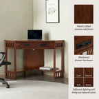 Bureau d'angle style Mission – 7 couleurs, 1 personne, bois massif
