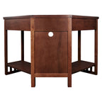 Bureau d'angle style Mission – 7 couleurs, 1 personne, bois massif